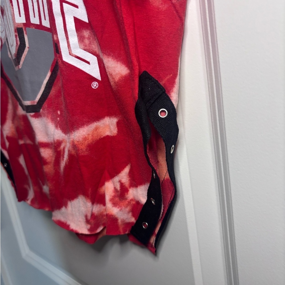 Kampus Kustoms Red and White Ohio State Tie-Dye Tee - Picture 4 of 7